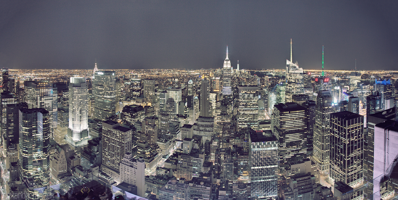 Foto von Blick auf New York from Rockefeller Center aus bei Nacht